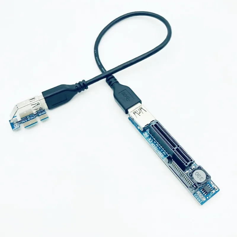 

BTBcoin Add On Card PCI-E Riser PCIE PCI-Express X1 to X4 Riser PCI E Riser Card Extend Adapter with 30CM USB3.0 Extension Cable