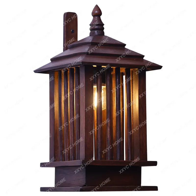 

Юго-Восточная Азия, ретро-светильник для двора, коридора, настенный светильник из Таиланда, прикроватная лампа из твердой древесины для спальни в новом китайском стиле
