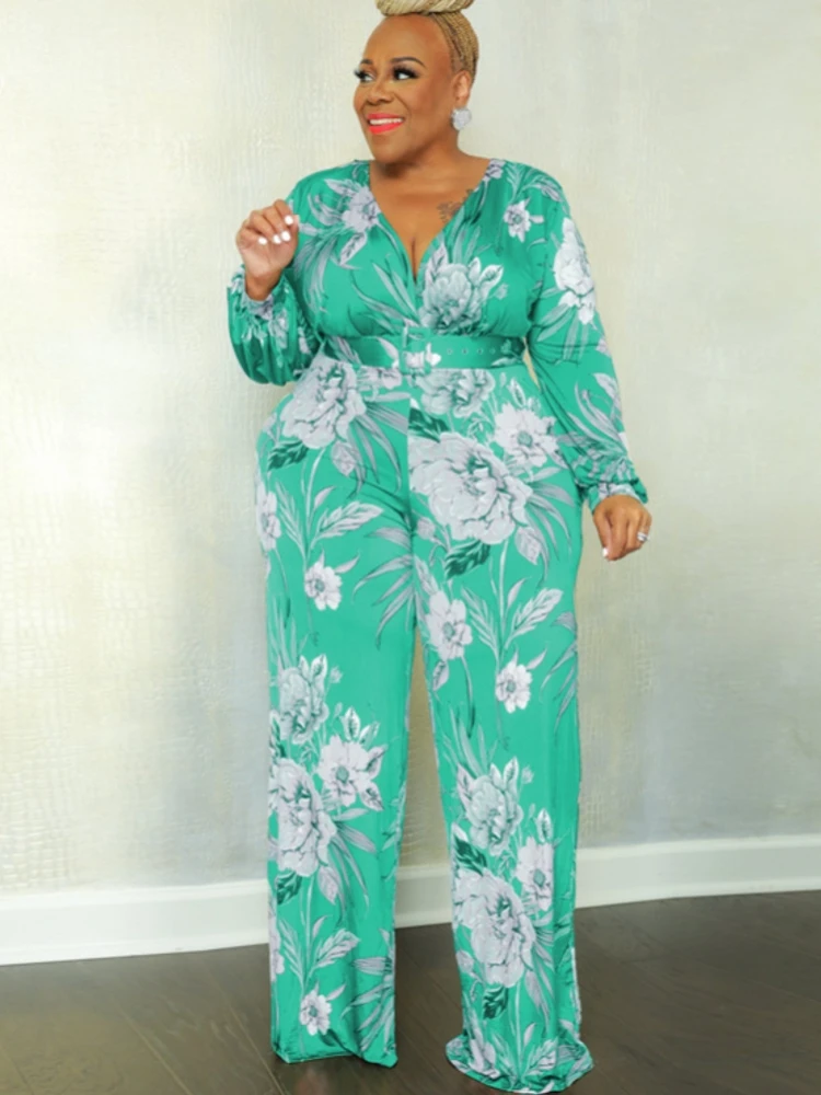 

Женский комбинезон с широкими штанинами, с поясом и высокой талией