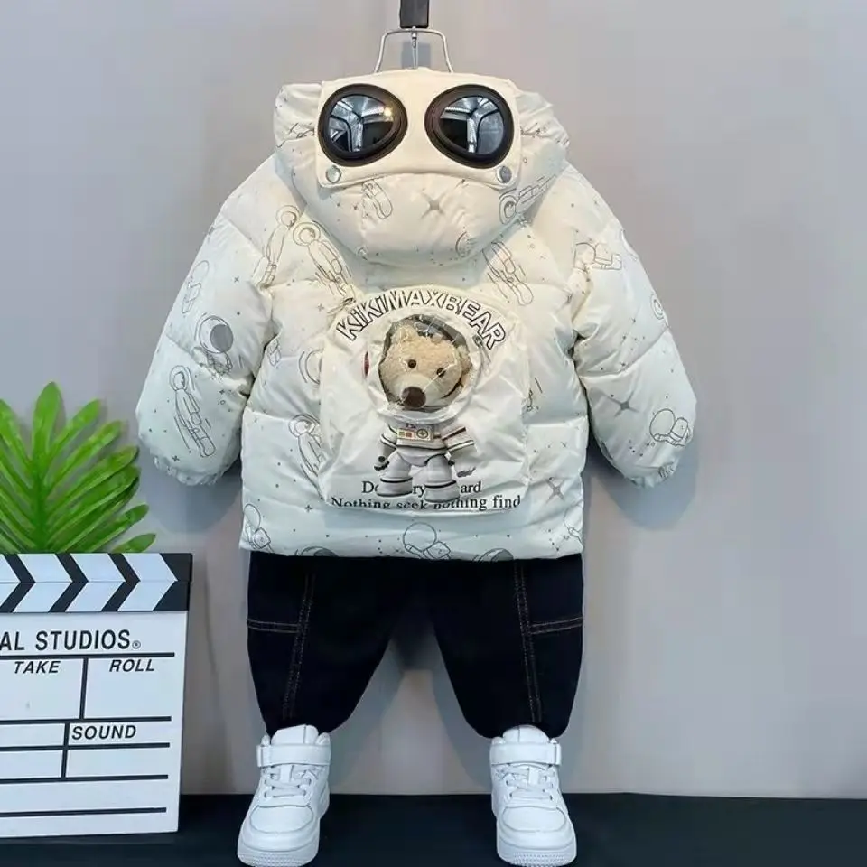 Aerospace bear children's winter cotton clothes 2120 new men's and women's waterproof wash free Plush Baby cotton clothes