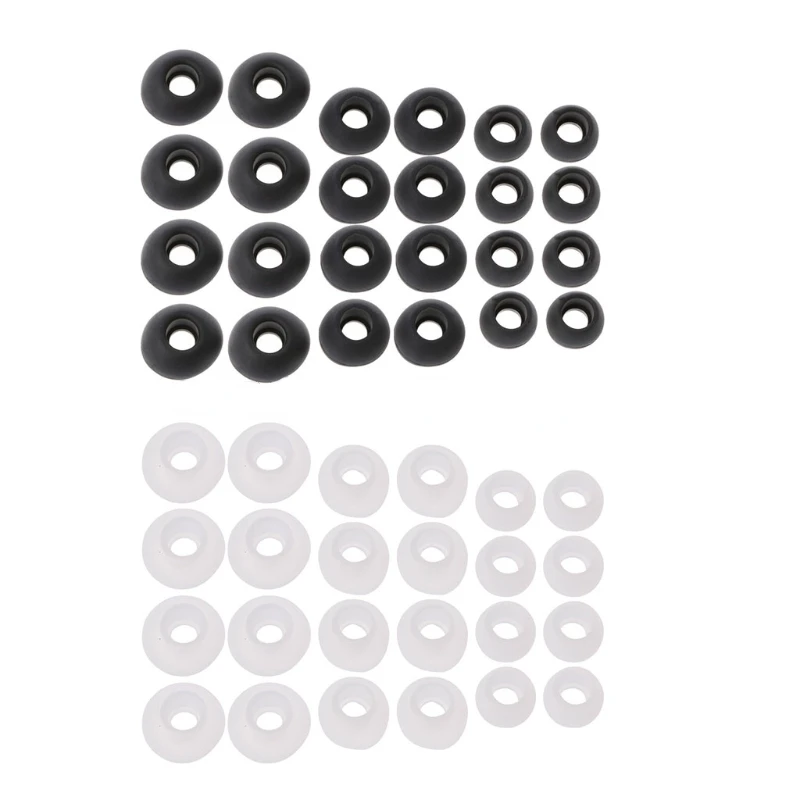 

12 Pairs(S/M/L) Soft Black Silicone Replacement Eartips Earbuds Cushions Ear pads Covers For Earphone Headphone Drop Shipping