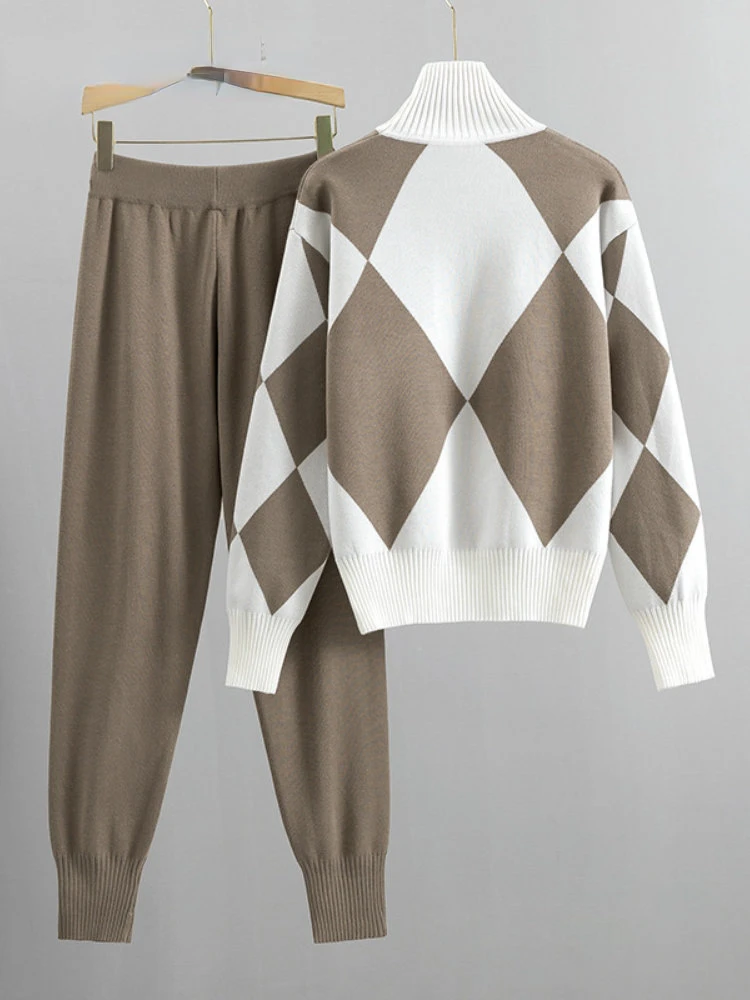 

Осенне-зимние шаровары, повседневный женский спортивный костюм, свитер, комплект из двух предметов, Женский пуловер, комплект из двух предметов