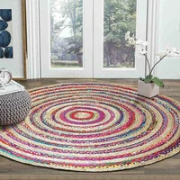 rug 100 natural jute cotton braided style carpet modern rustic look rugs