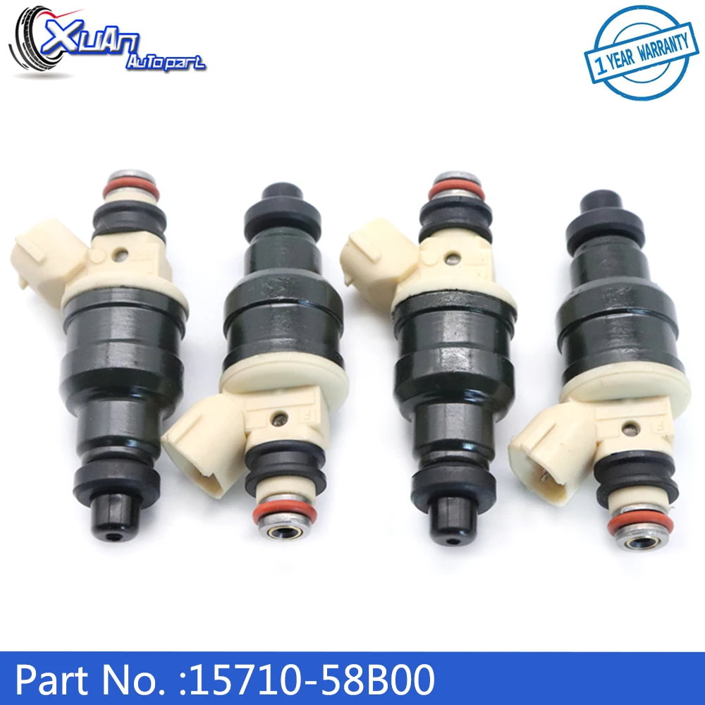 

XUAN 4pcs Car Fuel Injectors Nozzle 15710-58B00 For Suzuki 92-98 Sidekick X-90 for Chevrolet Geo Tracker 96-98 1.6L