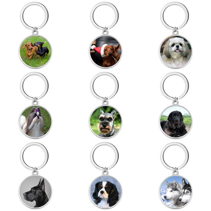 

Cute Lovely Dogs Stainless Steel Key Ring Keychain For Women Men Car Doll Keyring Chain Bag Accessories Craft Holiday Gift