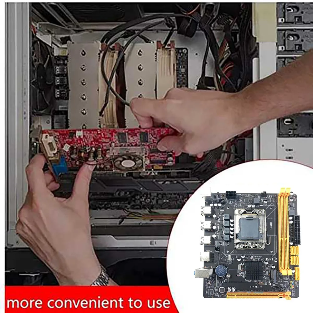 Компьютер Материнская плата LGA 1356 H61 для Intel Xeon E5 CPU DDR3 REG ECC NVME M.2 материнская