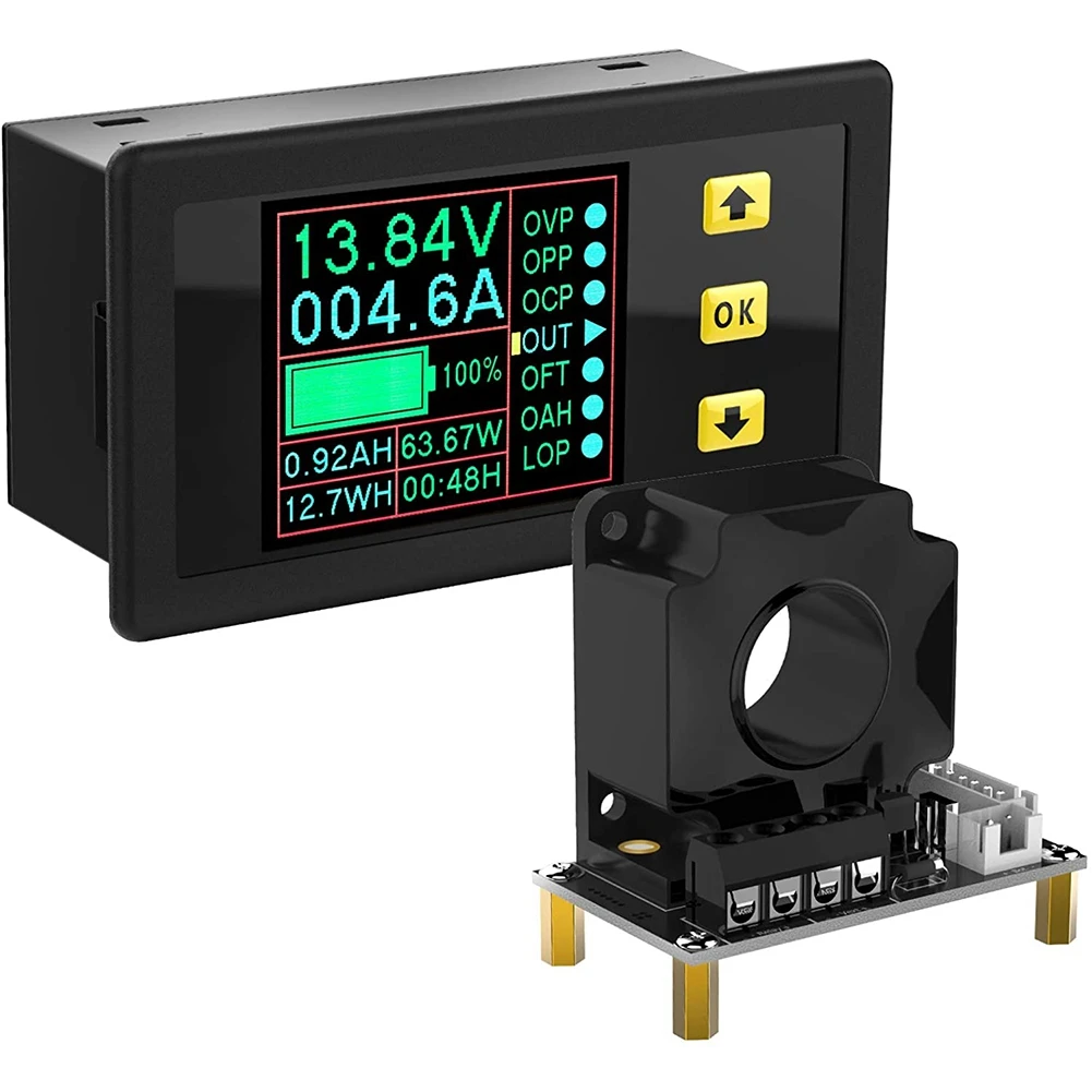 Двунаправленный измеритель напряжения и силы тока Тестер 90 в 300 А для отображения