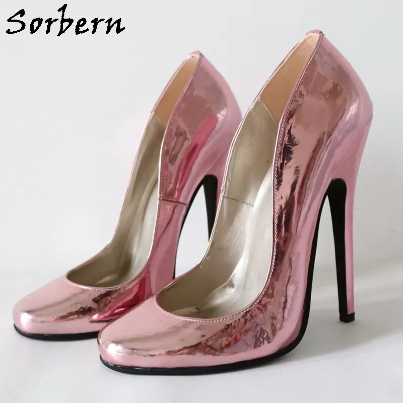 

NEW 2023 Vintage Burlesque Heels Women Shoe Sissy Boy Round Toe 16Cm High Heel Shoe Plus Size Us13 Stilettos Slip On