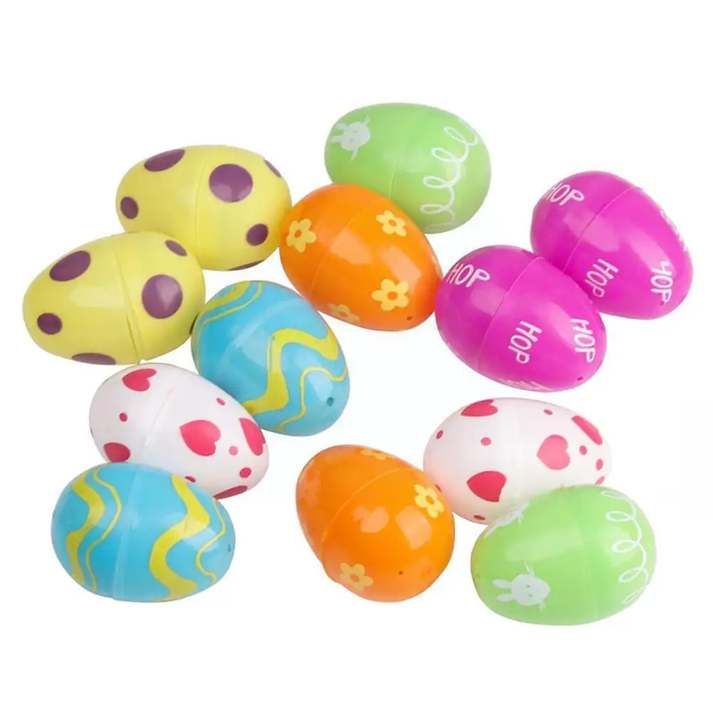 

Colourful Easter Egg Kid Printed Pastel Plastic Assorted Eggs Party Children Hunt Educational Toys Gifts Child Diy Kid L1e2