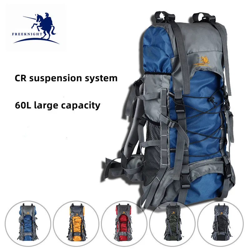 

FREE KNIGHT 60L Mountaineering Bag Hiking Backpacks Tourist Travel Backpack Camping Waterproof Bag with Rain Cover