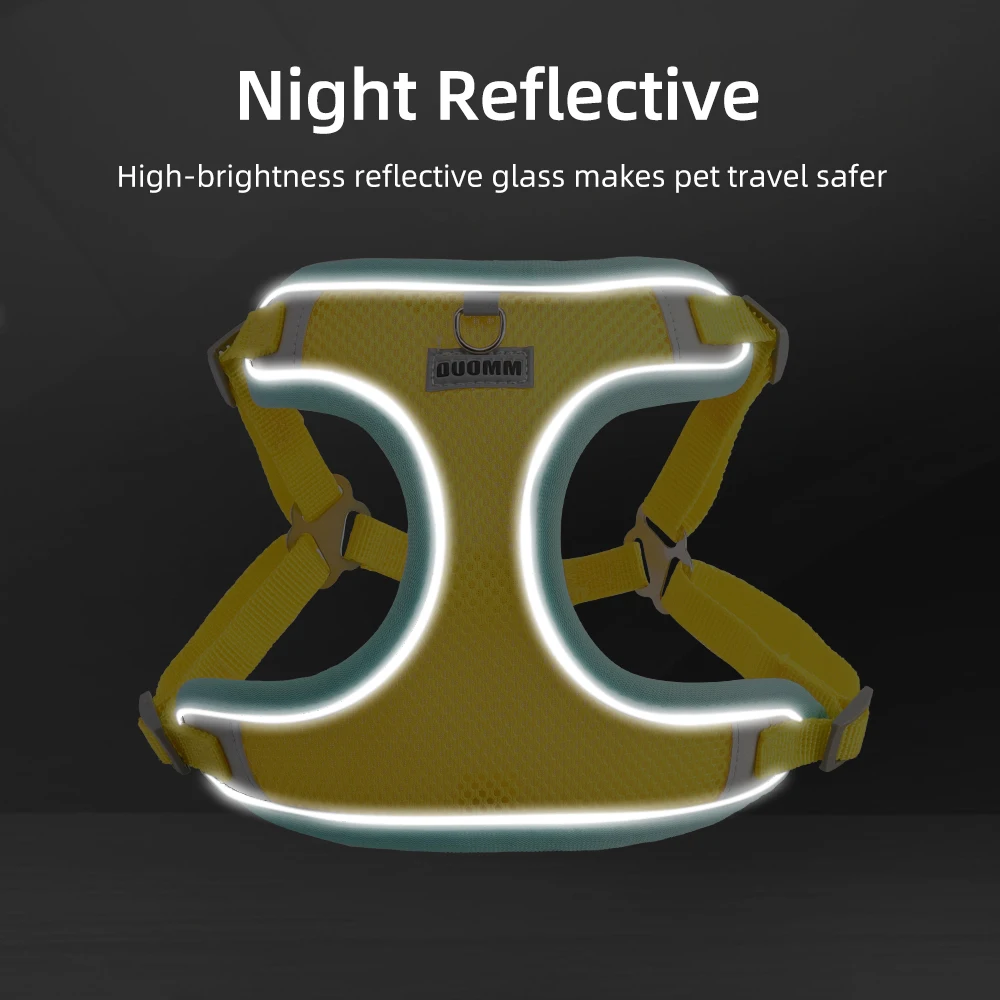 Поводок для собак Дышащий и удобный жилет на груди спине со светоотражающим