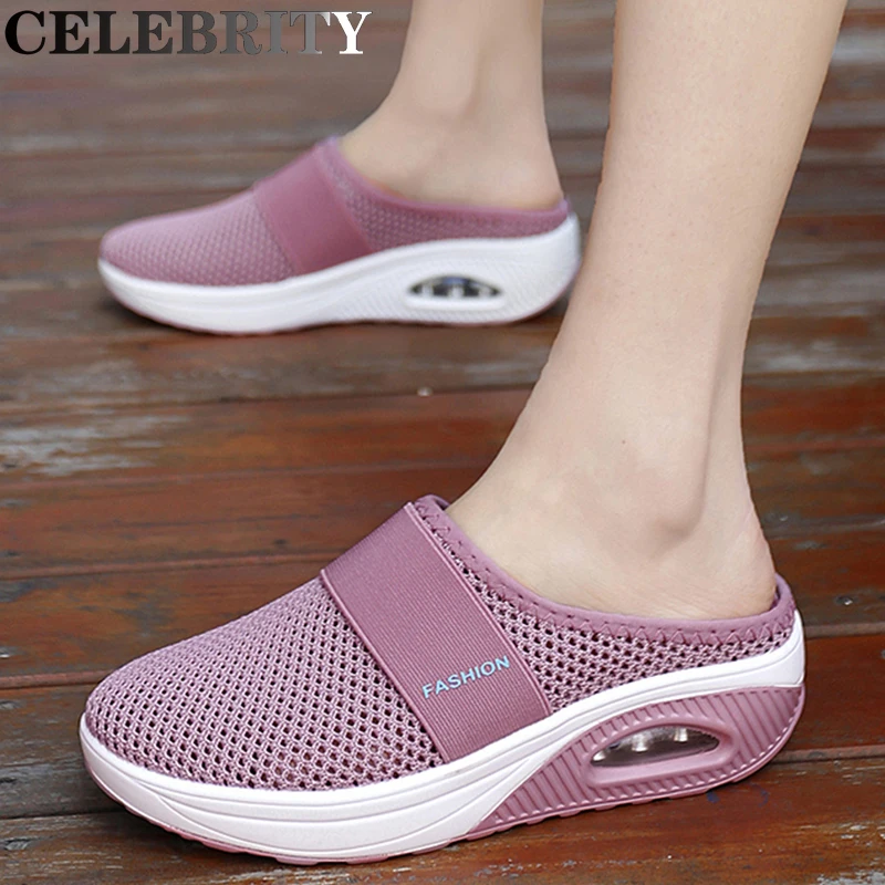 

VIP Summer Sandals Fashion Platform Slippers Outdoor Casual Flip Flops Wedge Slippers Women Flats Mesh Shoes Female Slides