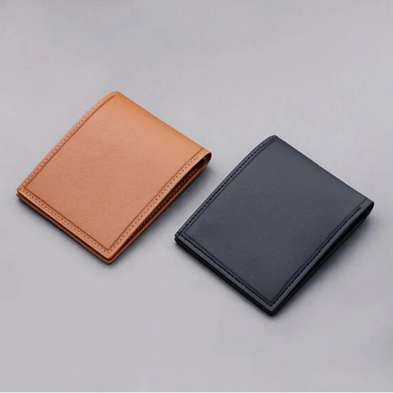 2022 New Men Thin Wallet 4 Card Slot Short Wallet Fashionable Color Contrast Bar Design Folding Wallet Cheap Hot Sale Man Purse