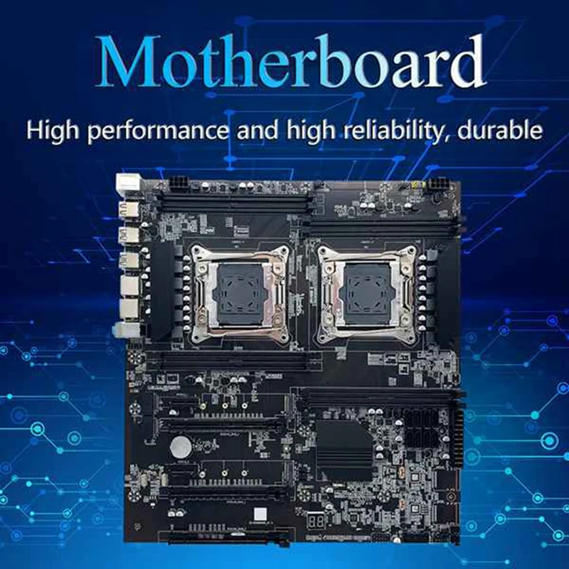 

X99 Dual-Socket Motherboard LGA2011-3 Dual CPU Support RECC DDR4 Memory With 2XE5 2609 V3 CPU+2Xthermal Pad PCB + Metal