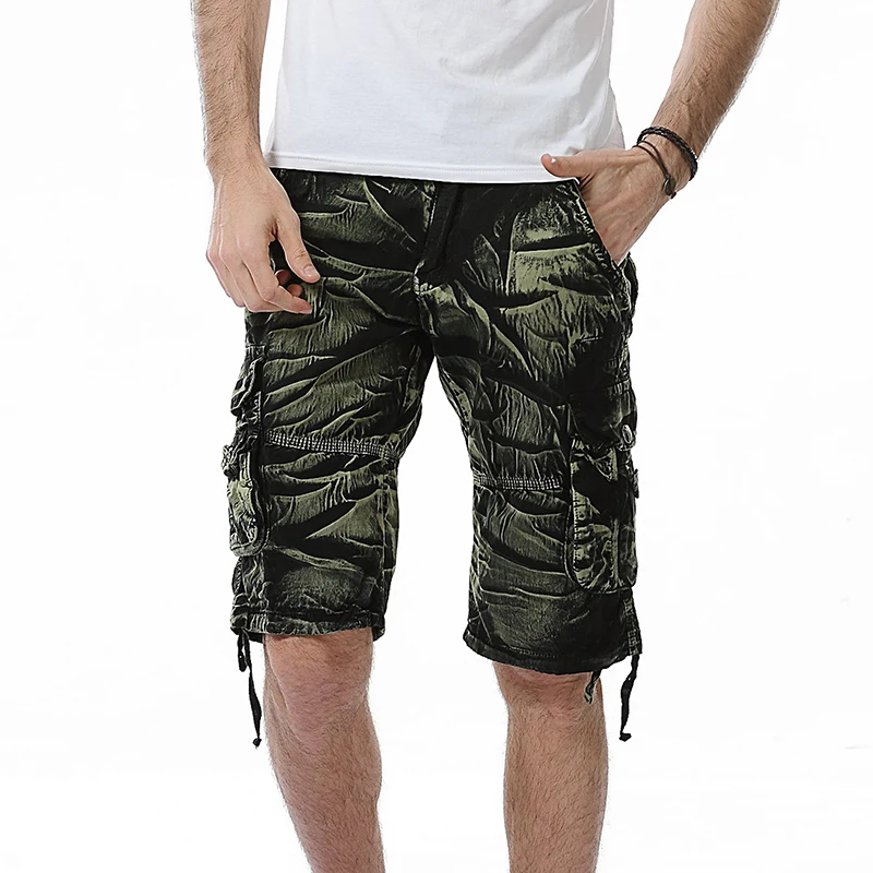 

Summer New Men's Casual Workwear Shorts 2022 Fashion Pure Color Men Multi-pocket Beach Short Trousers