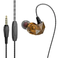qkz ak2 fashion portable in ear heavy bass music wired earphones sport earpiece with mic comfortable to wear