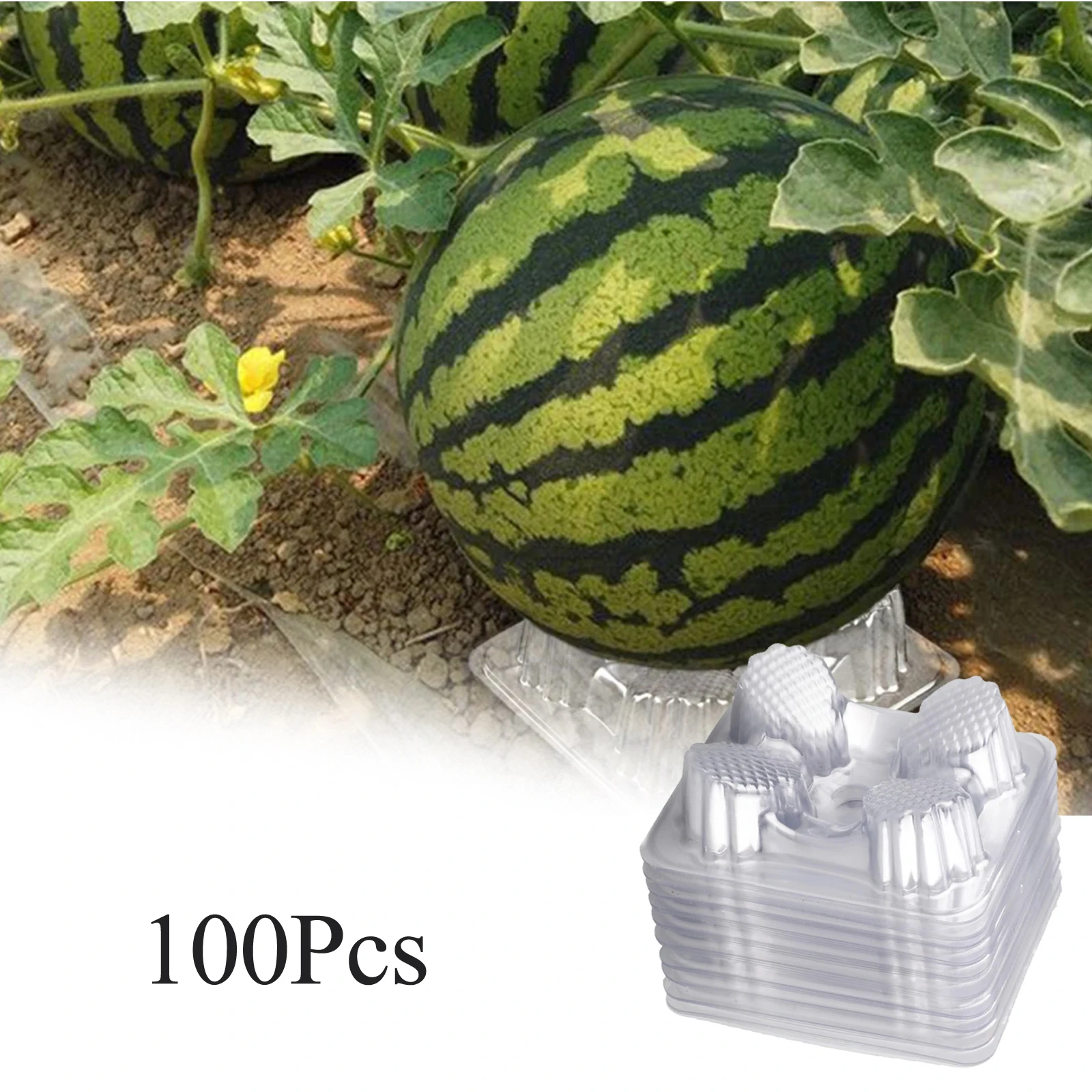 100pcs Plant Support Cradle Plastic Melon Watermelon Pumpkin Prevents Rotting Transparent Protector Cages Gardening Tools