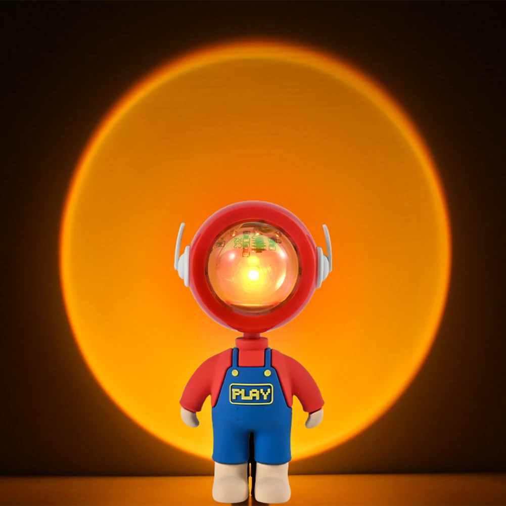

Astronaut Robot Rainbow Projection Sun Lamp Table Night Light Sunset Lamp Infinite Dimming Bedroom Atmosphere Light