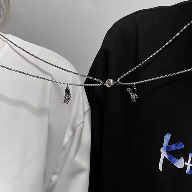 2 шт. Магнитная подвеска в виде сердца астронавта для женщин мужчин влюбленных