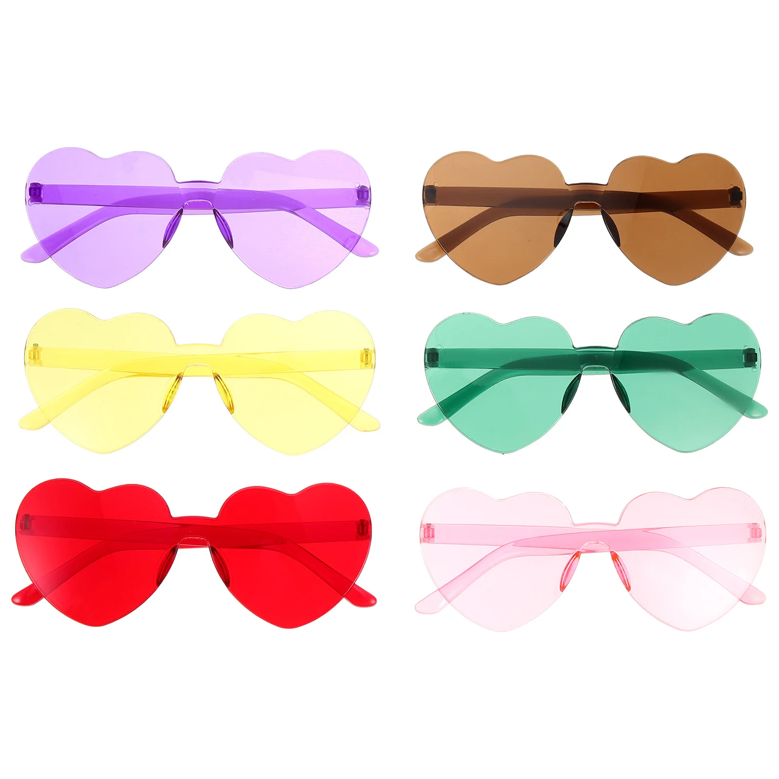 

Sunglasses Heart Glasses Rimless Party Retro Vintage Eyewear Shaped Beach Decor Clout Stylish Colorful Goggle Cat Eyestyle Favor