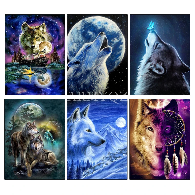 

Алмазная 5D картина «сделай сам», вышивка с Луной, мозаика с животными, ручная работа, подарок, украшение для стен, 30 х40 см