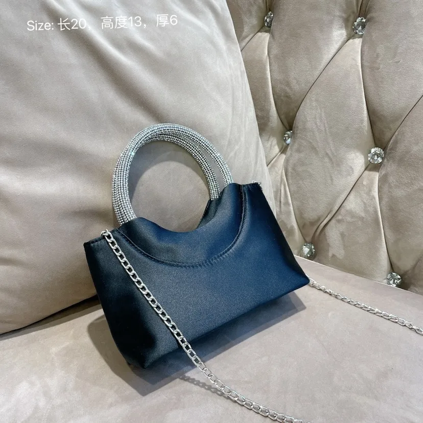 

Fashionable Pu Leather Crescent Bag for Women Round Shoulder Bag 2023 Designer New diamond nylon Pures Bag Handbag for Women