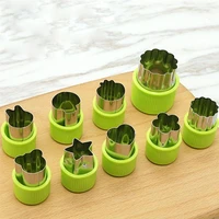 9pcs fruit shape cutter salad carving vegetable mold vegetable cutters smoothie cake diy kitchen cooking tools fruit cutter mold