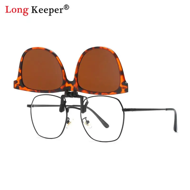 Polarized Pilot Flip Up Clip On Sunglasses Men Photochromic Sun Glasses Women Color Change Night Vision Driving Fishing Eyewear