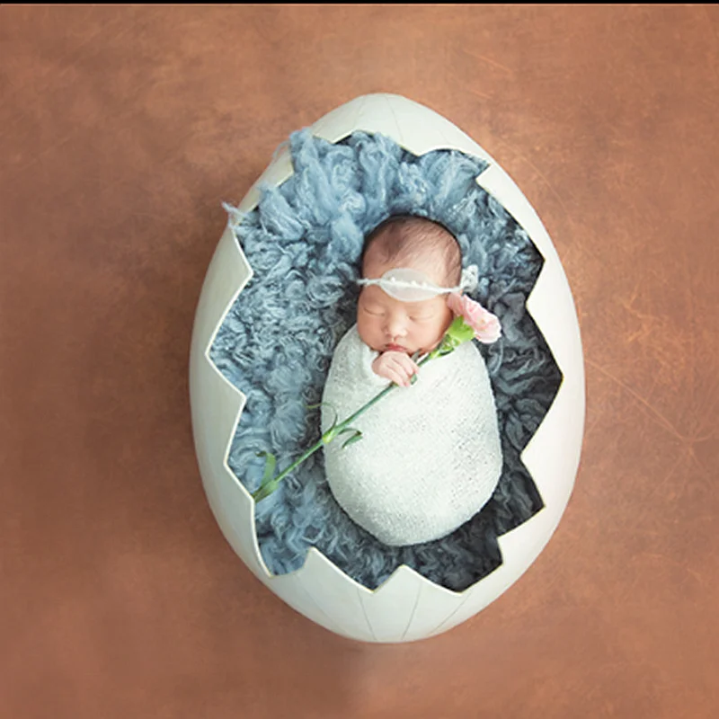 Newborn Photography Props Full-moon Baby Posing Container Creativity Iron Eggshell Toddler Studio Shooting Photo Bebe Props