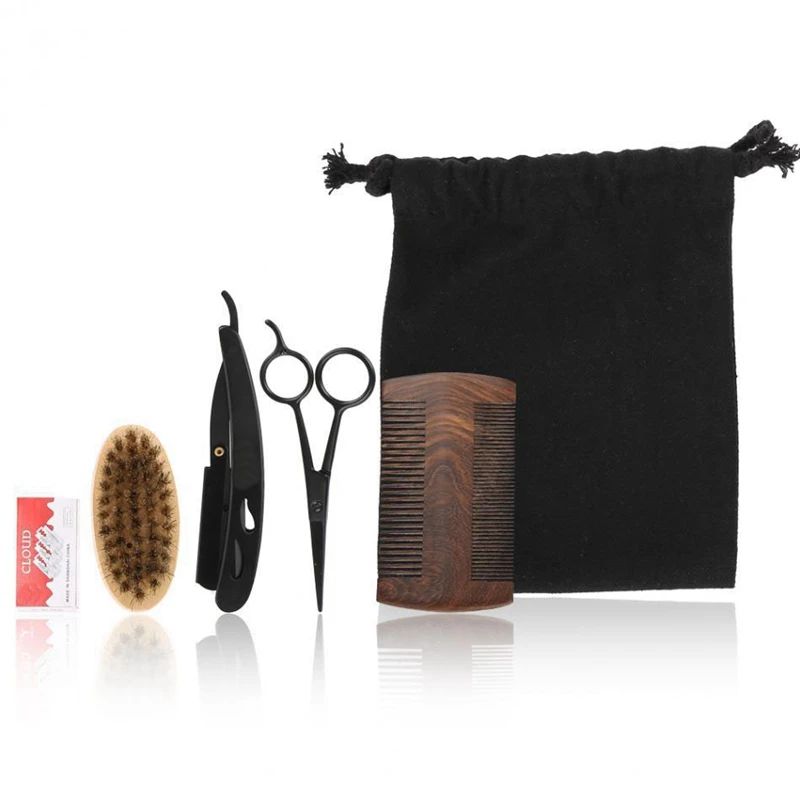 

Men Beard Kit Styling Tool Beard Balm Beard Oil Comb Moisturizing Wax Styling Scissors Beard Care Set