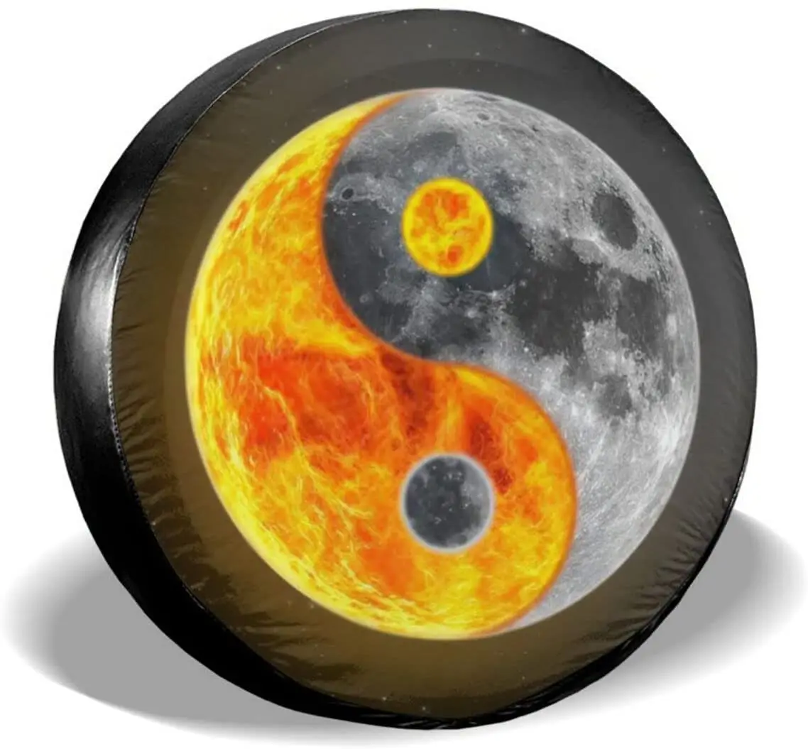 

HUANGJ Sun Moon yin yang защитный чехол для запасных шин водонепроницаемый пыленепроницаемый и погодостойкий универсальный тип подходит для Jeep Trai