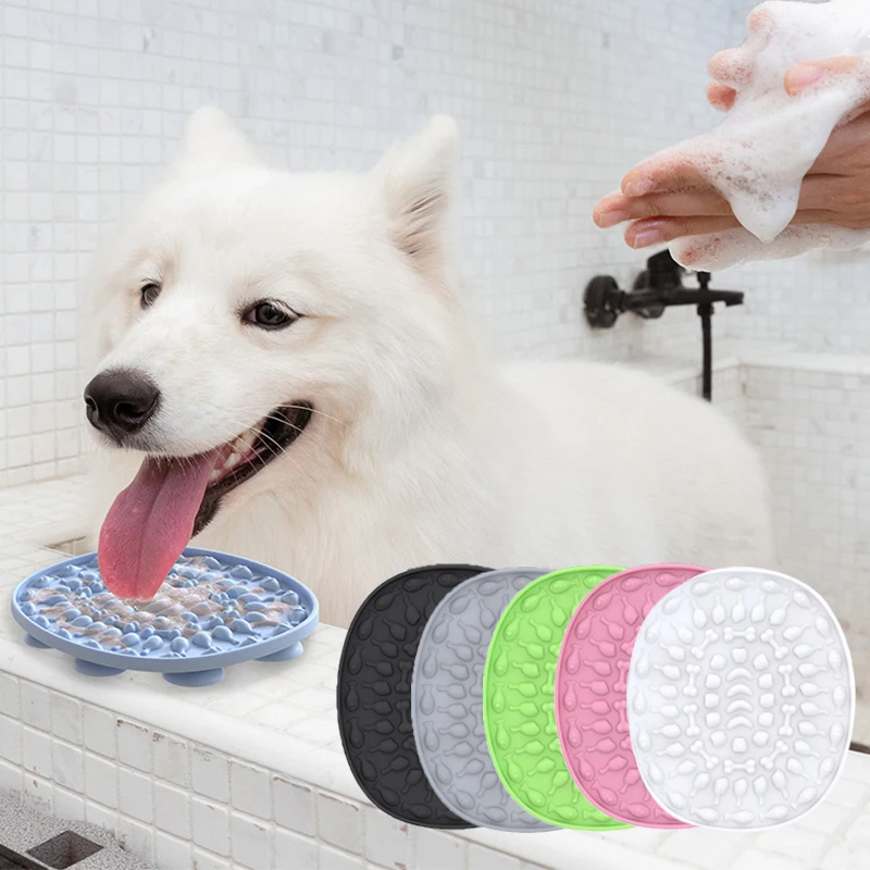 

Pet Feeding Mat Food Grade Silicone High Quality Dog Lick Pad Slow Food Pads Solid Color Household Portable Pet Feeding Mat