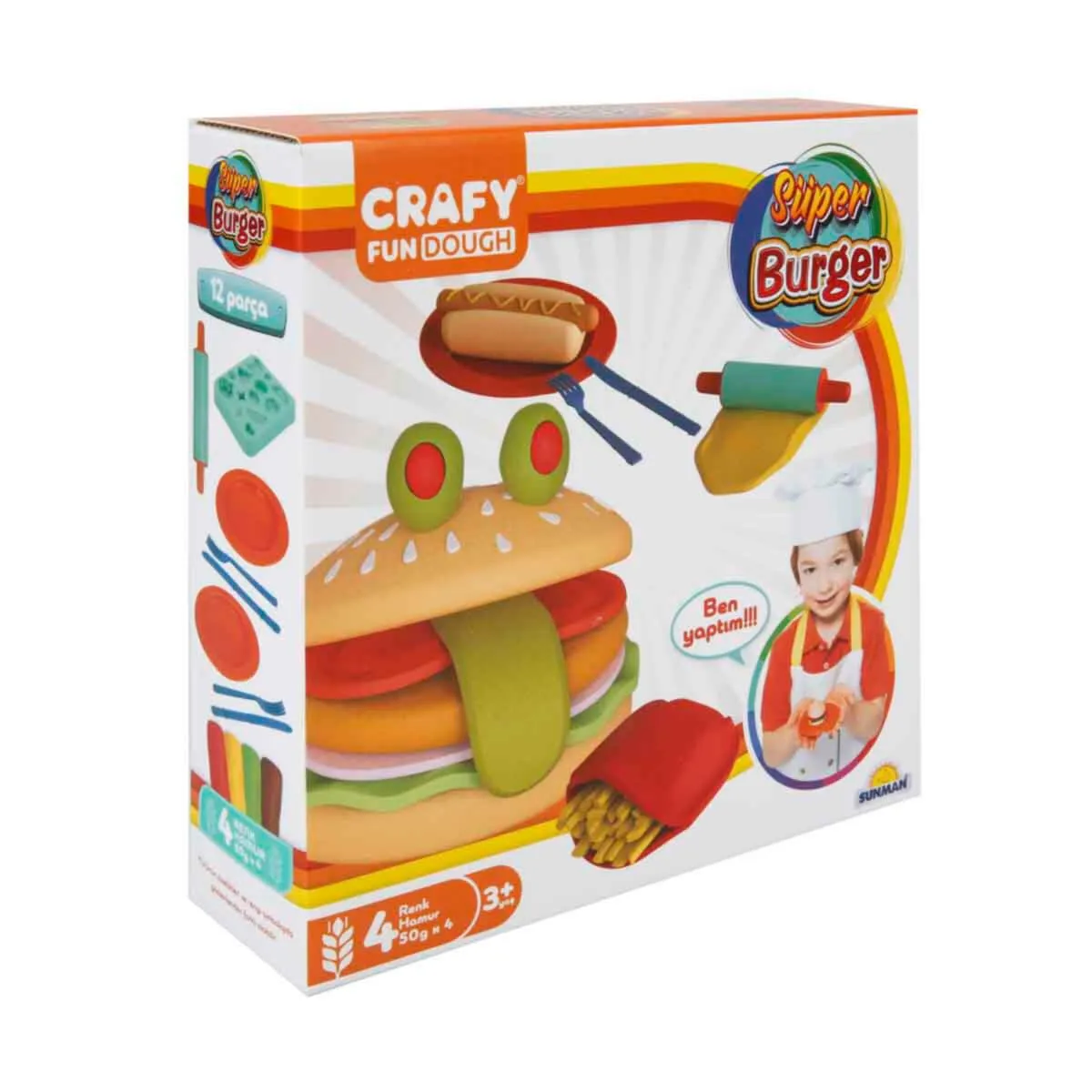 

Crafy супер-Набор пластилина с бургерами 200 г. 12 шт.