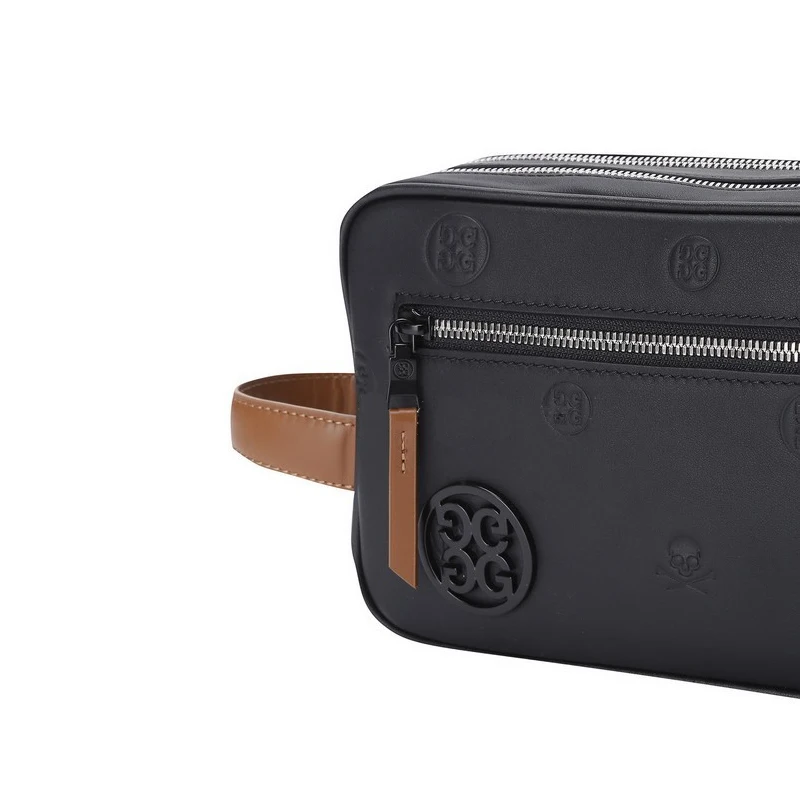 2023 New Golf Bag Men's Large Capacity Two Zip Golf Pouch Fashion Golf Ball Bag PU Portable Golf Handbag for Men and Women