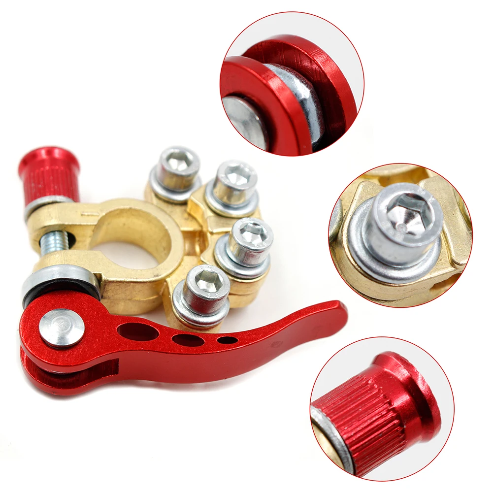 

Thickened Quick Release Battery Terminals Clamps Car Top Post Battery Bornes Cable Terminal Connector Adapter Copper Clips Kit