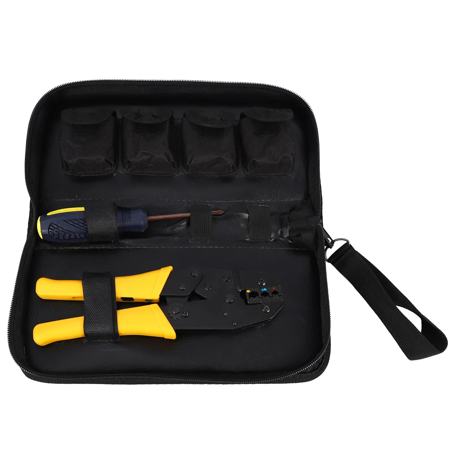 

Wire Crimper Set Decrustation Engineering Ratchet Terminal Crimping Plier Electrical Hand Tool With Screwdriver 4 Spare Termi