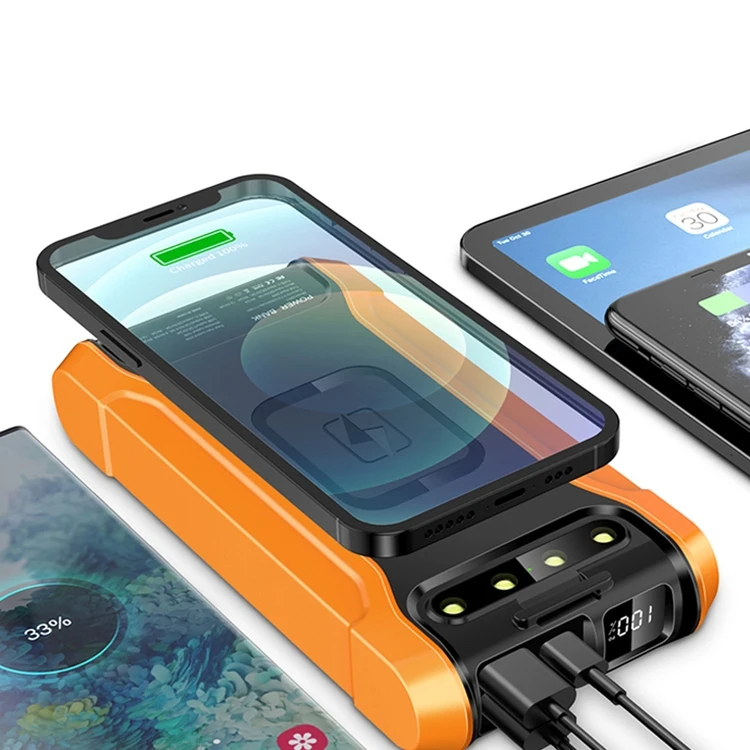 

Внешний аккумулятор Pawer на 20000 мАч с выходом Usb C, универсальный портативный водонепроницаемый внешний аккумулятор большой емкости на солнечной батарее на 30000 мАч