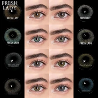 Freshlady Official Natural Colored Contact Lens For Eyes Blue Yearly Use 1Pair Soft Lenses Fashion Beauty Makeup Cosmetics Pupil