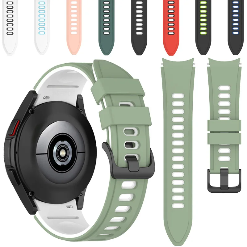 

Силиконовый ремешок с изогнутым концом для наручных часов, умный Браслет для Samsung Galaxy Watch 5 Pro 45 мм/4 Classic 42 мм 46 мм/5/4 40 мм 44 мм/Correa, 20 мм