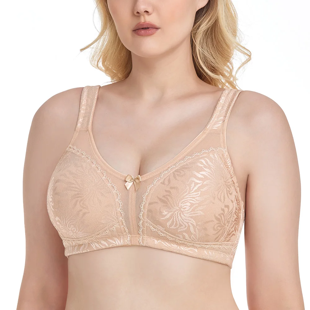 New Wirefree Plus Size Bras For Women Lace Thin Soft Full Coverage Bras Unlined Women Bra Big Size C D E F G H I Cup