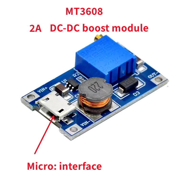 10 шт./лот MT3608 TYPE-C/USB 2A Max DC-DC повышающий модуль питания усилителя мощности от 2-24 В до