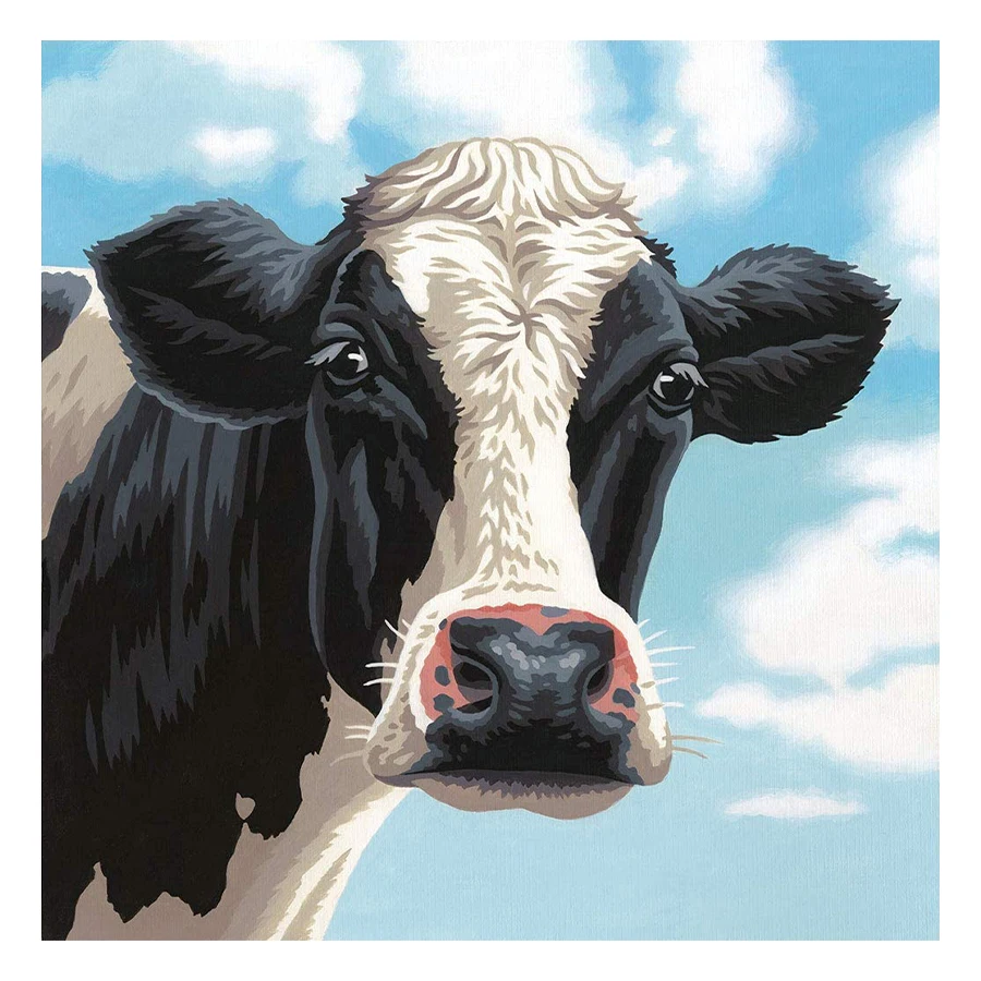 

FSBCGT Animal Cow DIY Painting By Numbers Drawing On Canvas HandPainted Coloring By Numbers Home Wall Art Decor