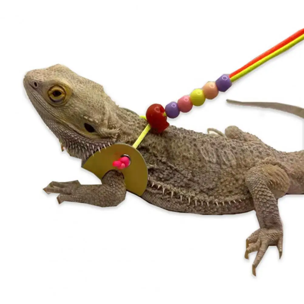 

Cute Pet Traction Rope Wear-resistant Soft Pet Reptile Lizard Harness Leash Faux Leather Pet Traction Leash Outdoor Supply