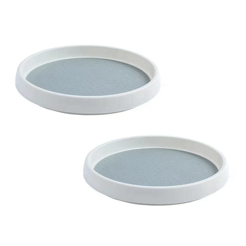 

2 Pieces Turntable 10 Inch Non-Skid Lazy Organizer For Cabinet Kitchen Storage Spice Rack
