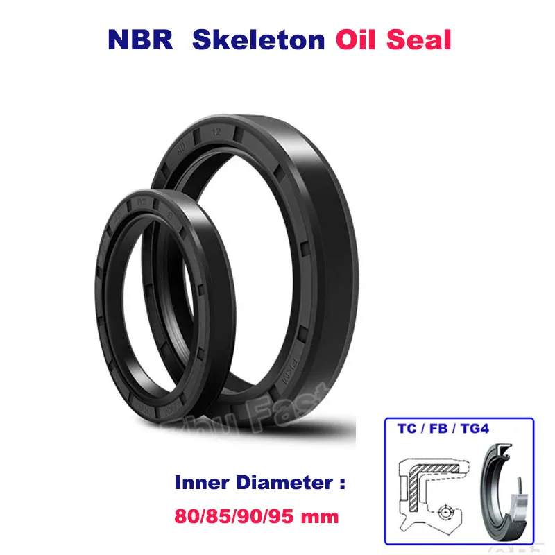 

Black Shaft Gasket Oil Seal ID 80 85 90 95 mm Skeleton Oil Seals Ring TC/FB/TG4 NBR Rotary Shaft Gasket Nitrile Double Lip Seal