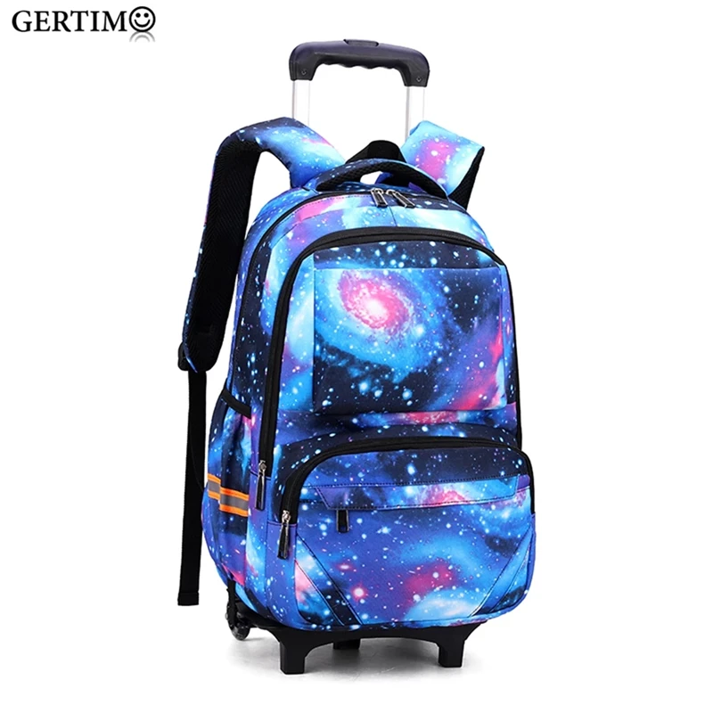 2/6 Wheels High Quality Boys Trolley Backpack Schoolbags Orthopedic Bag For Children Trolley Schoolbag Boys Backpack with Wheels