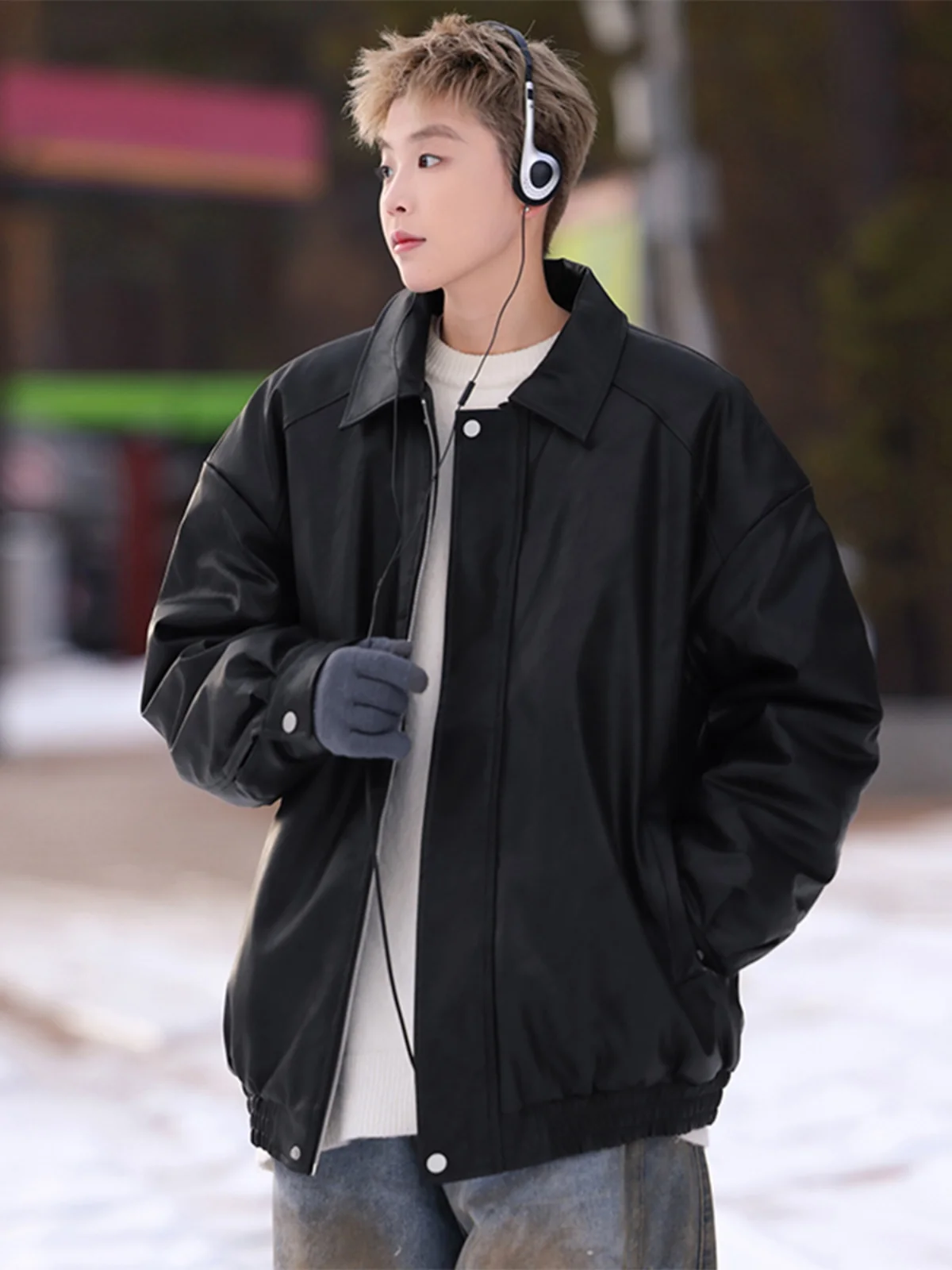 Американское кофейное пальто из искусственной кожи с хлопковой подкладкой