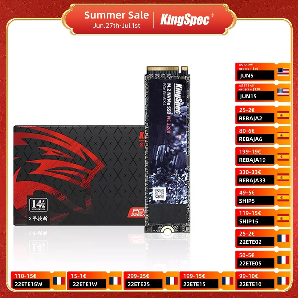 

NEW2023 KingSpec M.2 SSD 120GB 256GB 512GB 1TB SSD 2TB hard Drive M2 ssd m.2 NVMe pcie SSD Internal Hard Disk For Laptop Desktop