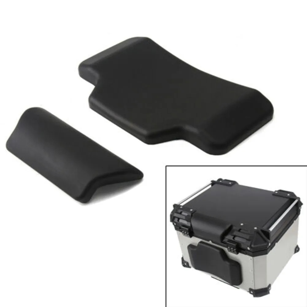 

For Car Top Case Sticker Sticker Leatherette Accessories Backrest Black Cushion Motorcycle 2PCS Passenger Rear