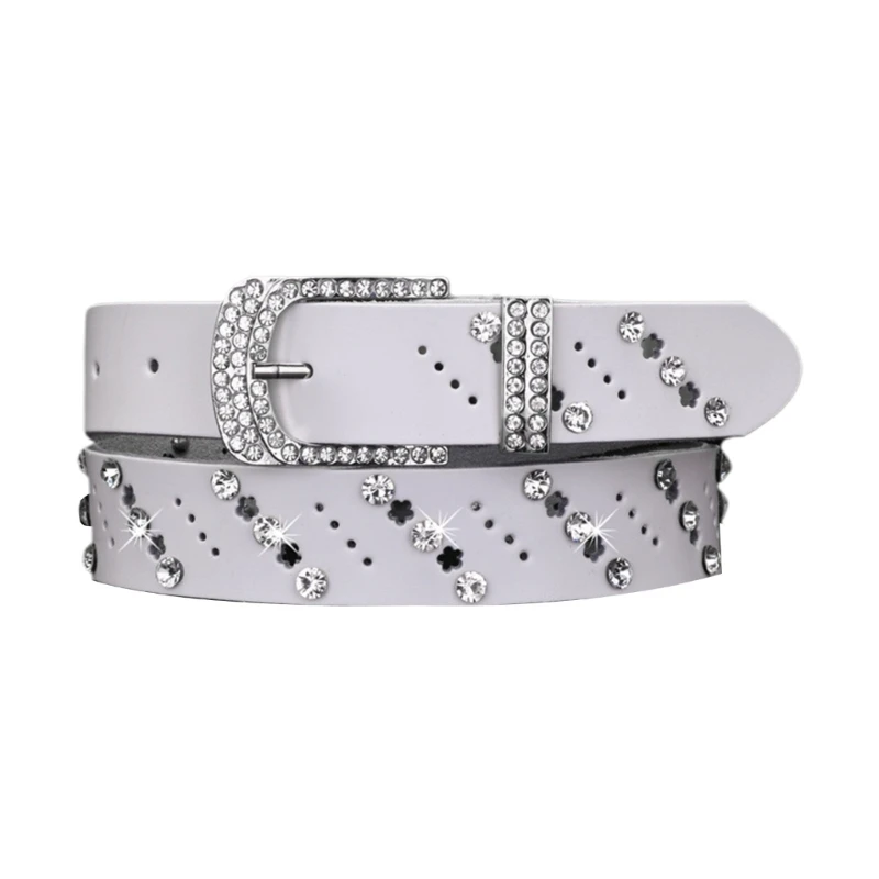 

Hot Girls Cowgirl Cowboy Bling Bling Rhinestones Belt Studded Belt for Women Men